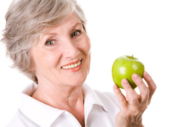 dental implants - senior lady smiling